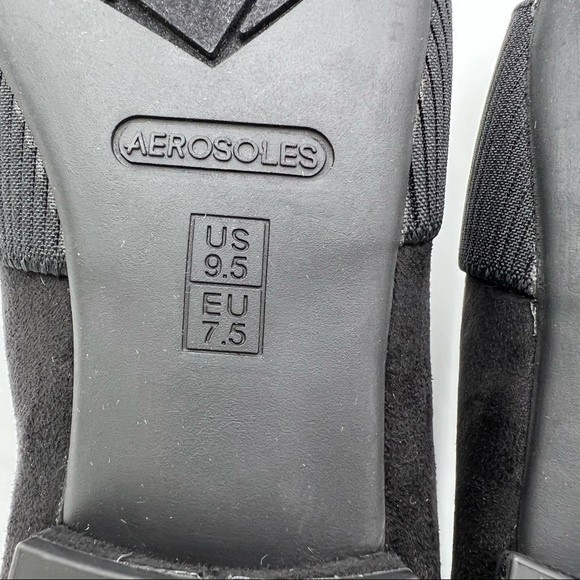 Aerosoles Womens Size 9.5 Look Out Black Fabric Microsuede Slides‎ Mules Shoes - Picture 15 of 16